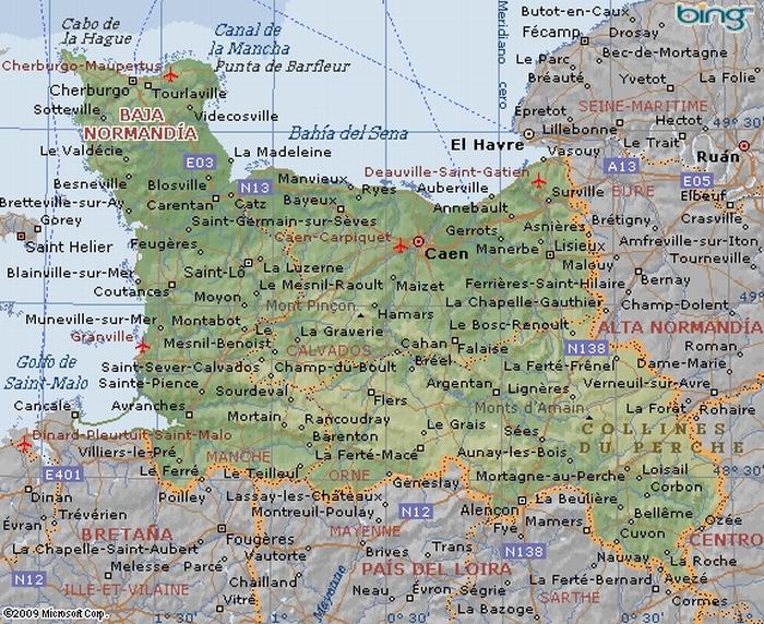 mapa de normandia mapa de normandia