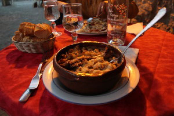 Comiendo en Carcassone