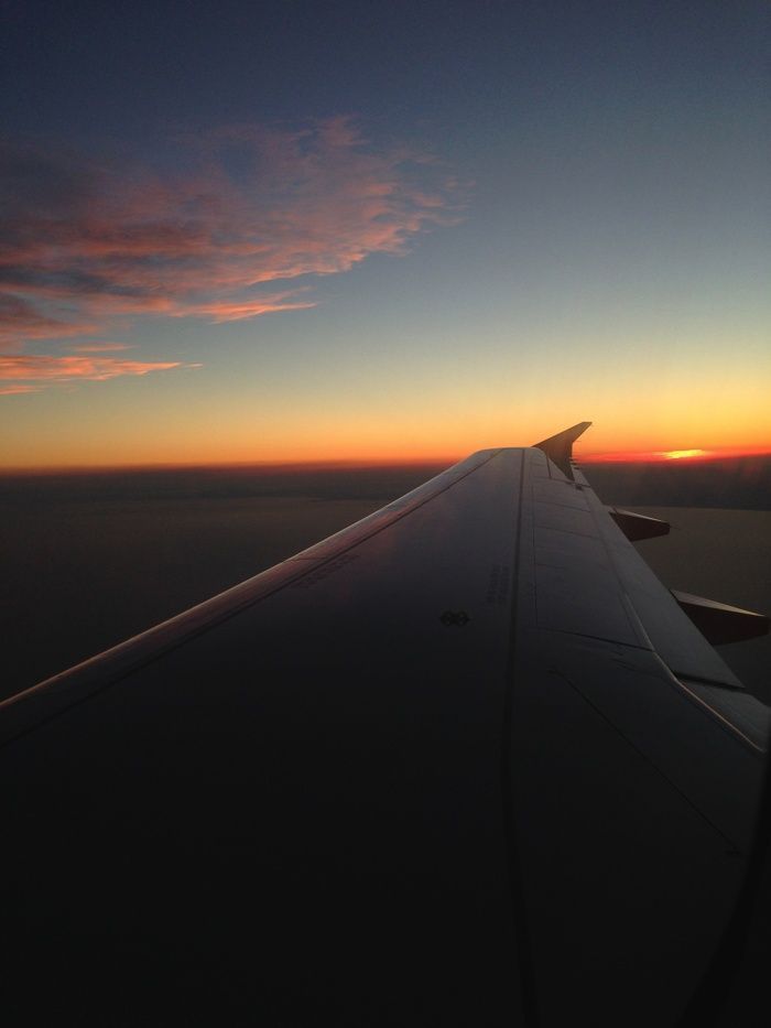 Atardecer en pleno vuelo de Barcelona a Ginebra