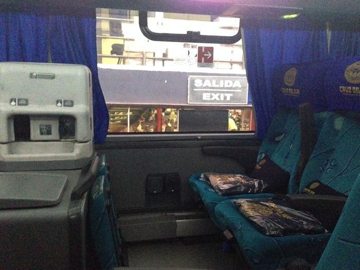 Interior del autobús Cruz del Sur