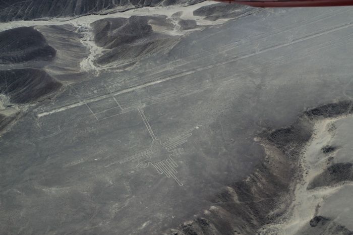 La figura del colibrí, una de las más marcadas de las Líneas de Nazca
