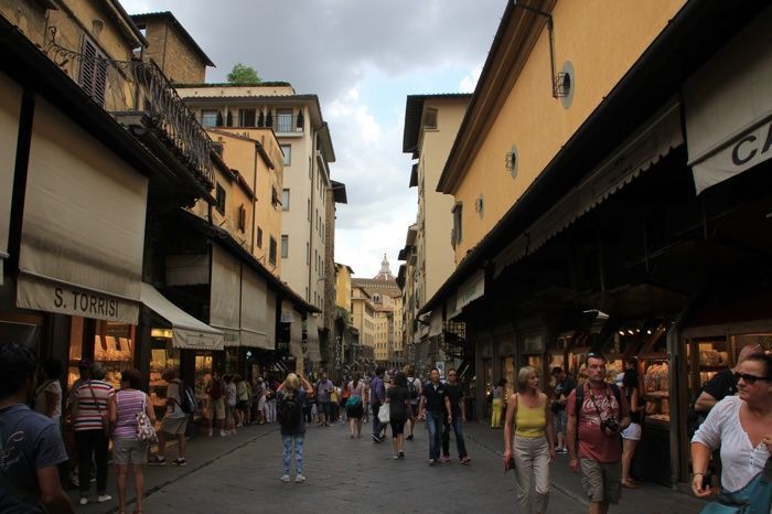 Calle del Ponte Vecchio en Florencia