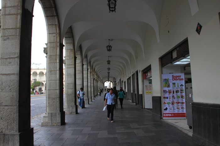 Calles de Arequipa, en la Plaza de Armas