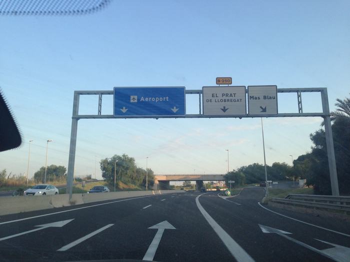 Camino del aeropuerto del Prat