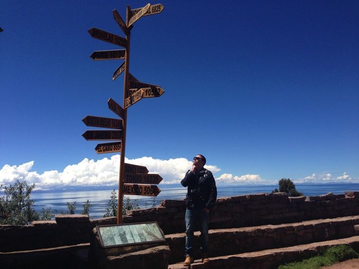 En la Isla de Taquile en el Lago Titicaca