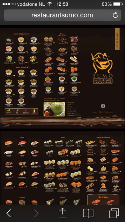 Carta de todo el sushi que puedes comer