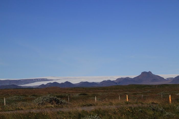 Glaciar Langjökull al otro lado de Gullfoss