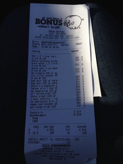 Ticket del supermercado Bonus
