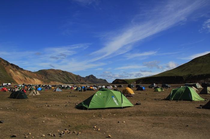 Zona de acampada en Landmannalaugar