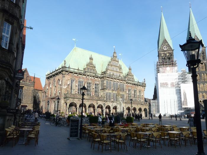 La Marktplatz en el centro histórico de Bremen