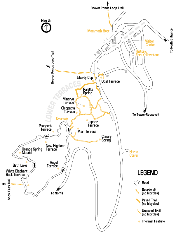 Mapa de la zona de Mammoth