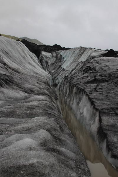 Grieta en el glaciar Mýrdalsjökull
