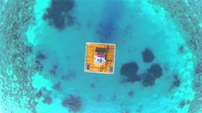 The Manta Resort desde el aire