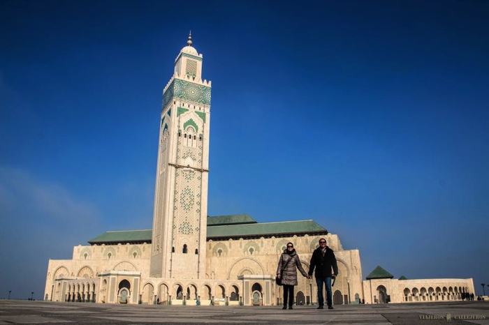 Mezquita de Hassan II ya con el sol calentándonos