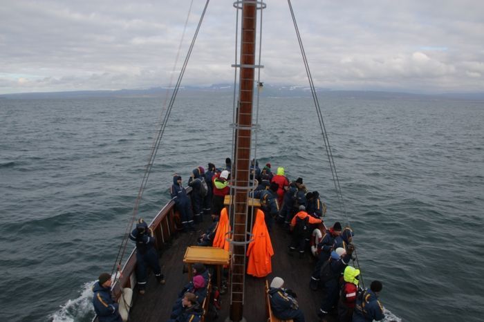 Vistas del barco en alta mar
