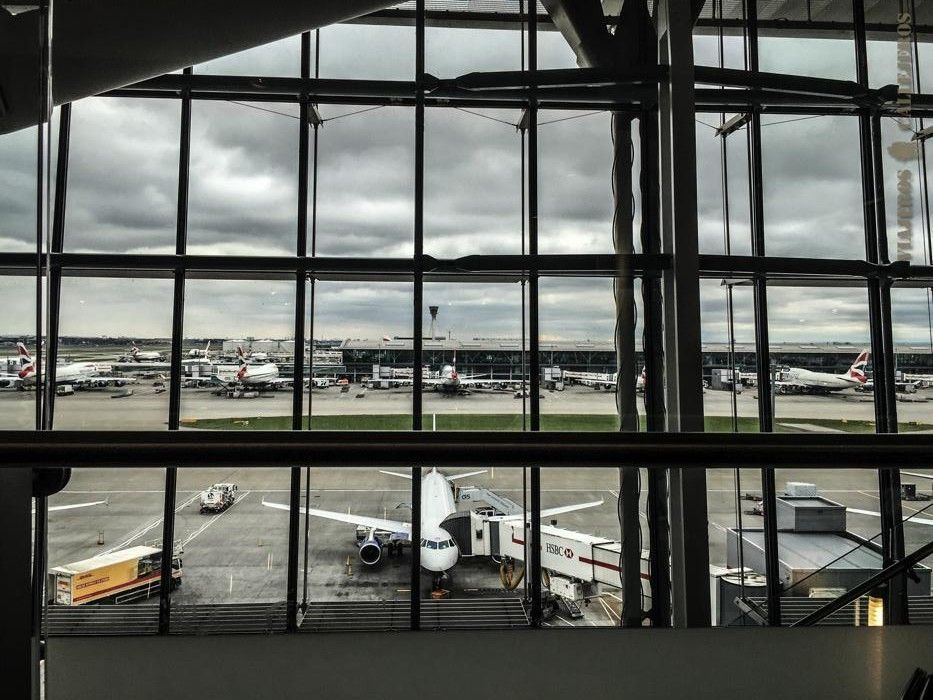 Vistas de Heathrow desde el restaurante