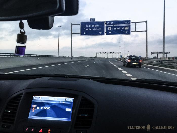 Camino al aeropuerto del Prat