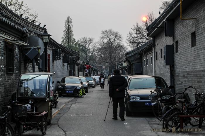 Atardecer en un hutong de Pekín