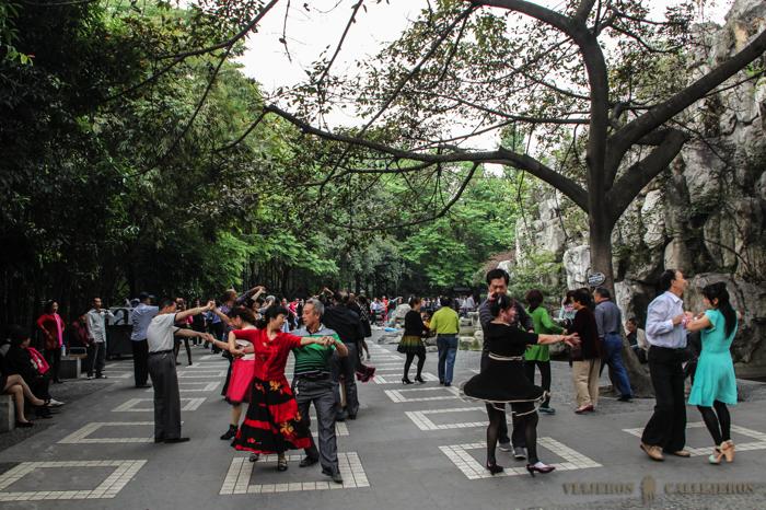 Baile en el Parque del Pueblo de Chengdu