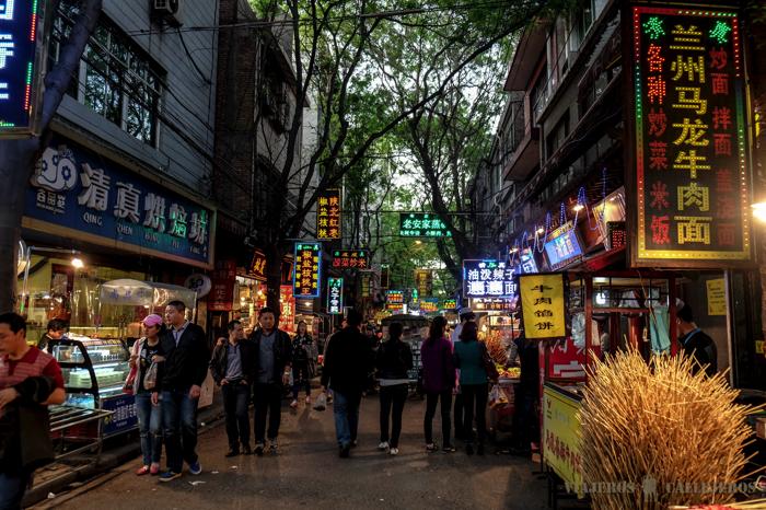 Cae la noche en el Barrio Musulmán de Xi´an