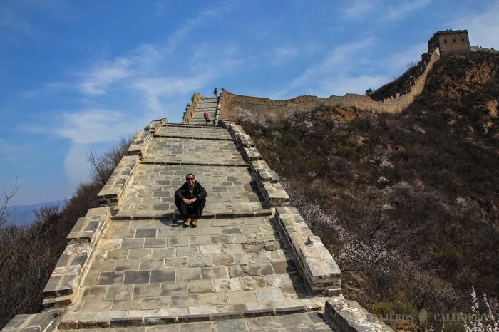 Momento de descanso en el Trekking entre Jinshanling y Simatai en la Gran Muralla China
