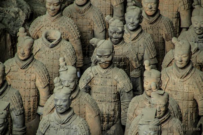 Detalles de los Guerreros de Terracota de Xi´an