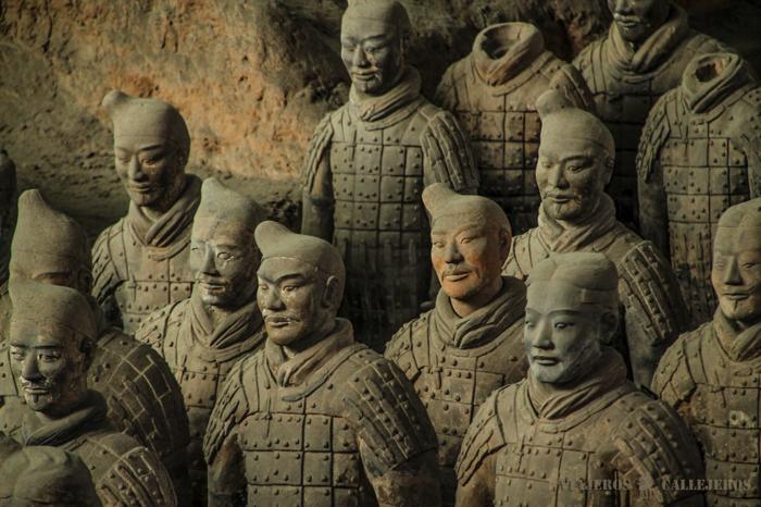 Detalles de los Guerreros de Terracota de Xi´an