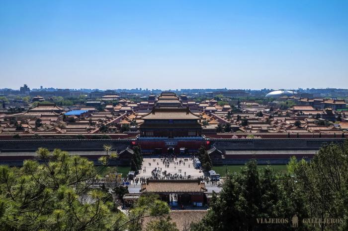Vistas de la Ciudad Prohibida desde el Parque Jingshan o Colina del Carbón