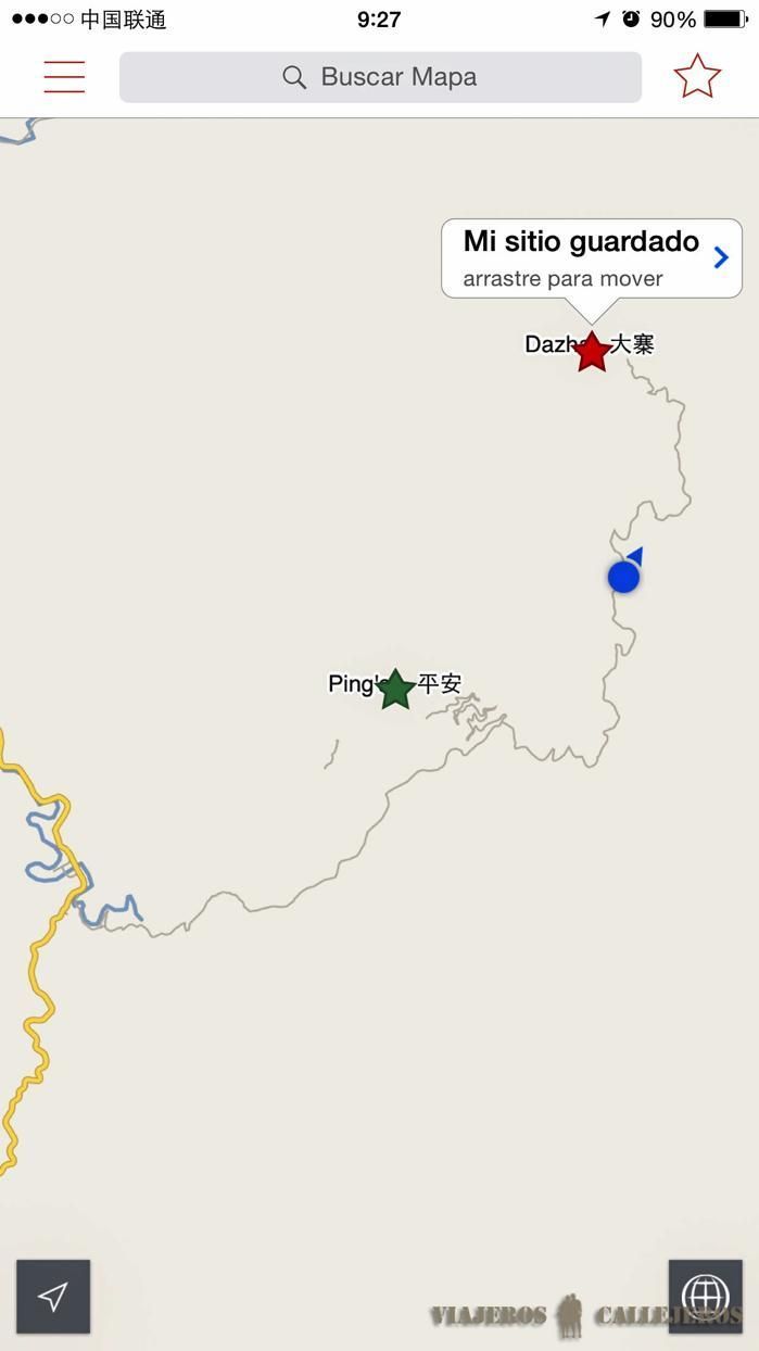 Controlando las distancias de las Terrazas de arroz de Longshen desde Guilin con CityMaps2Go