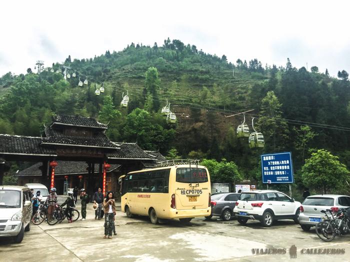 Funicular en las terrazas de arroz de Jinkeng