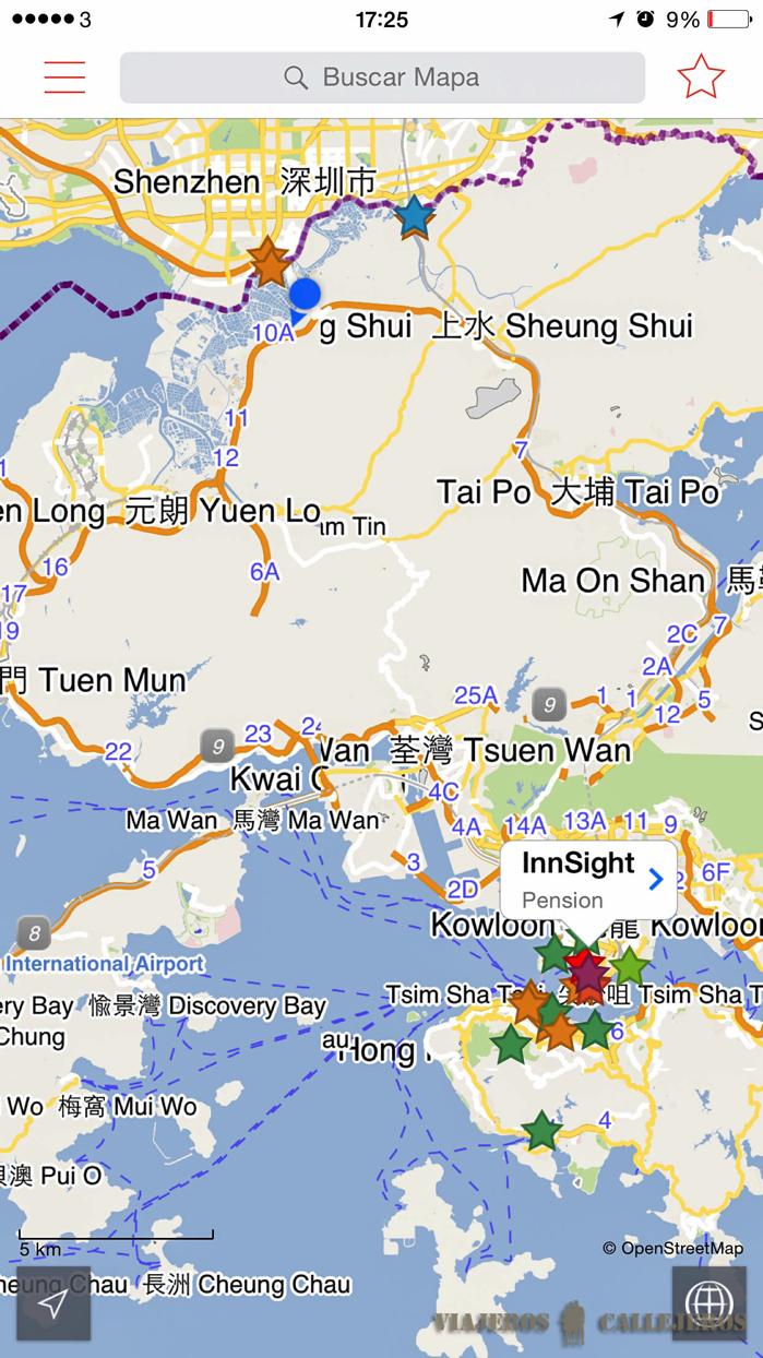 Mapa de Hong Kong en el CityMaps2Go