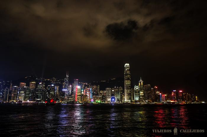 Espectáculo de luz y sonido en Hong Kong