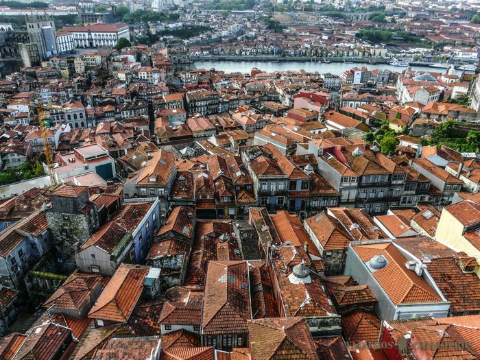 Vistas desde la Torre de los Clérigos en Oporto