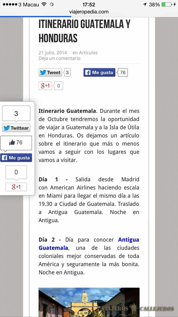 Itinerario de Viajeropedia de Guatemala y Honduras