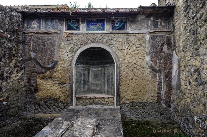 Detalles del interior de una casa en Herculano