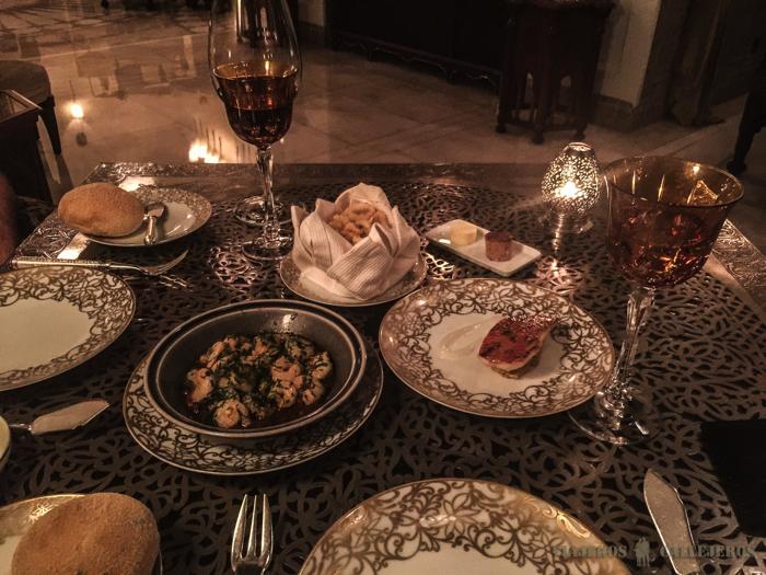 Entrantes de la cena en Royal Mansour