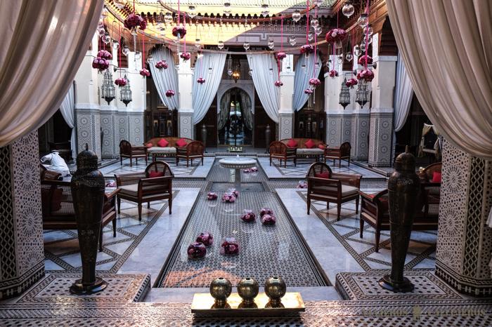 Recepción del Royal Mansour. Día de lujo en Marrakech