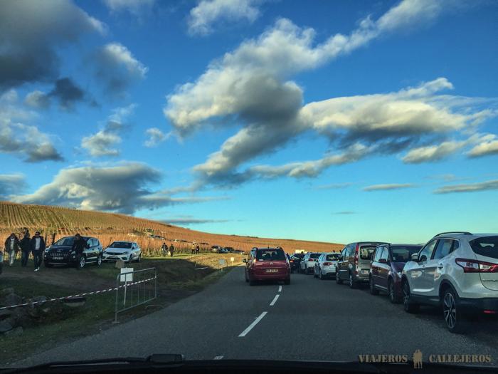 Caravana para llegar a Riquewihr