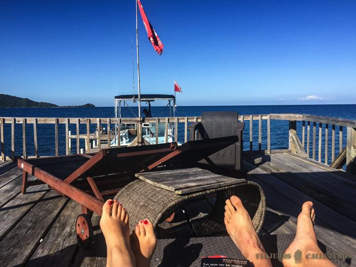 Relax a primera hora de la mañana en Cayos Cochinos