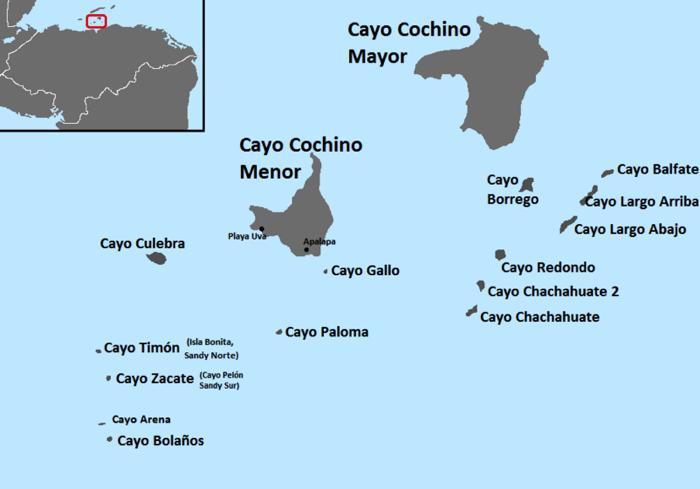 Cayos Cochinos. Imagen extraída de Wikipedia