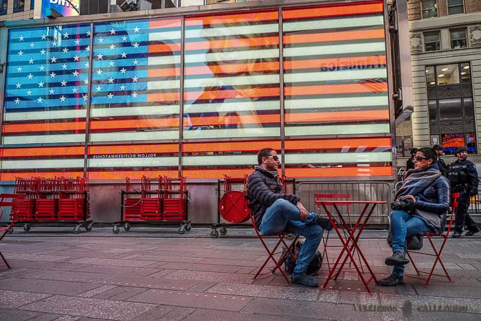 Rincón típico en Times Square en Nueva York