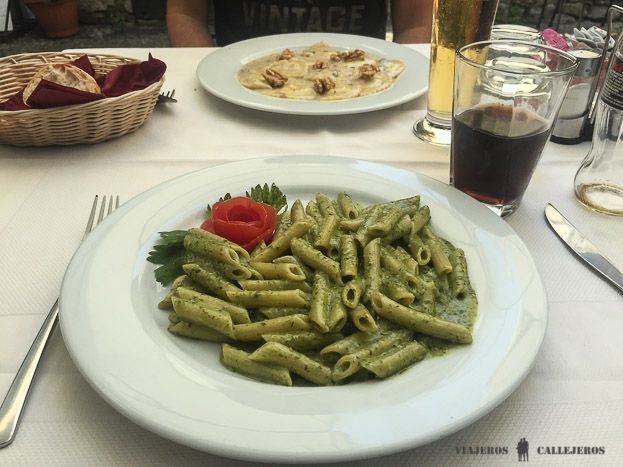 Plato de pasta en La Fontana Bellagio