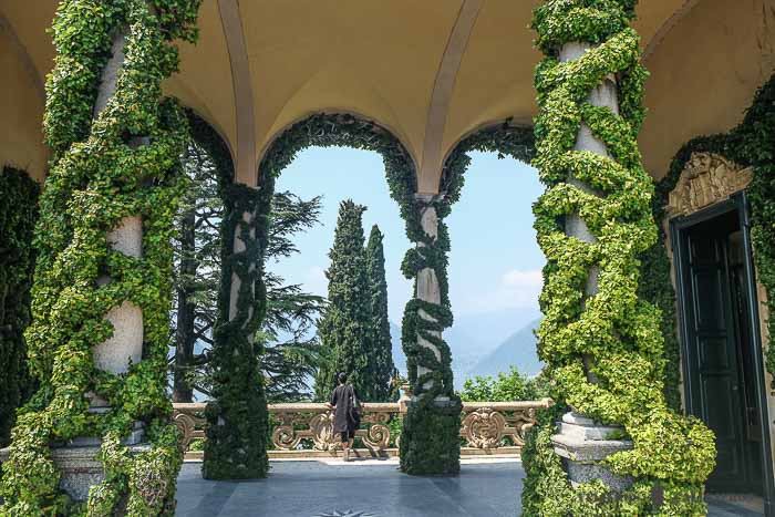 Detalles de una de las terrazas de Villa Balbianello
