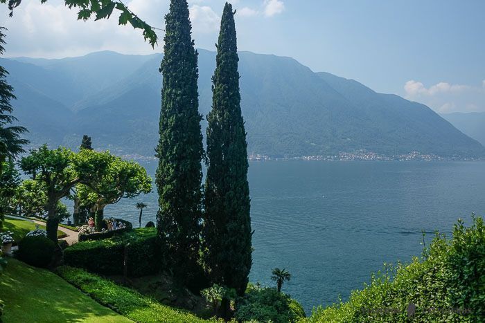 Vistas del Lago Como desde los jardines de Villa Balbianello