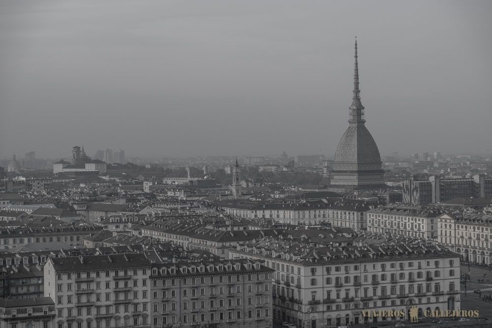 Turín en blanc y negro. Mirador Monte dei Cappucini