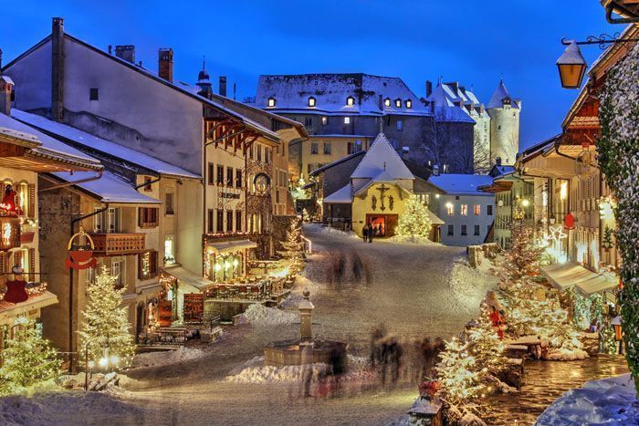 Gruyeres en Suiza en Navidad