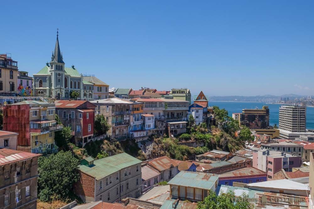 Iglesia Luterana de Valparaíso desde Cerro Cárcel