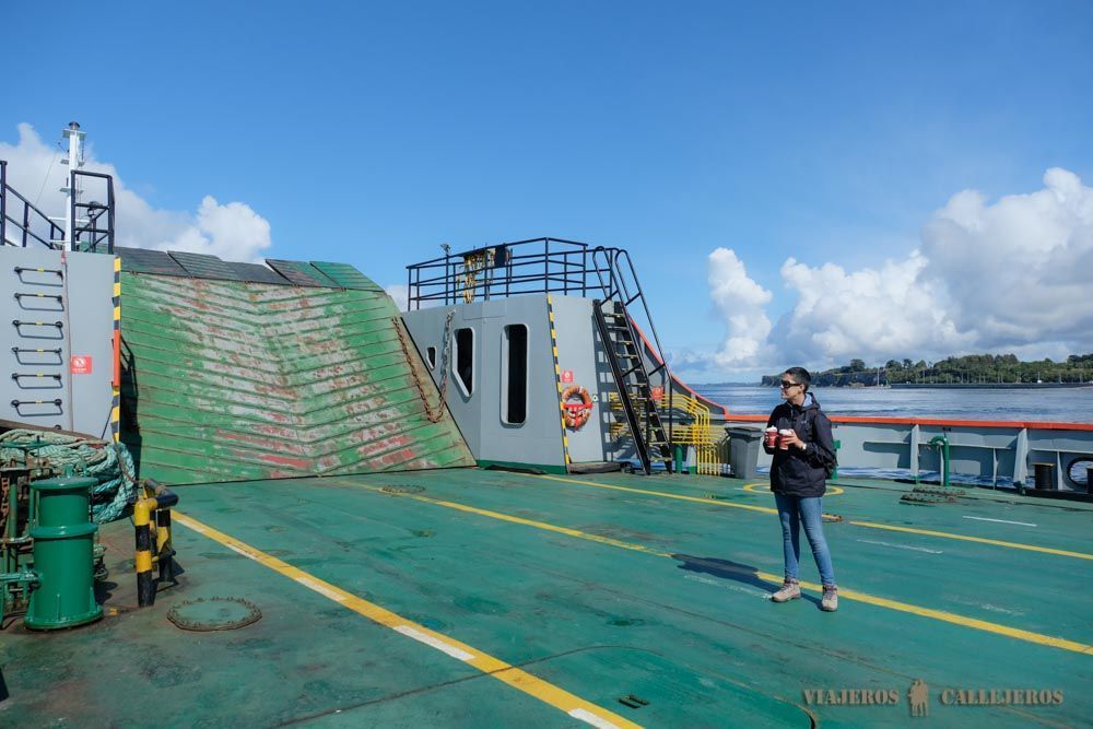 Café en el ferry de Pargua a Chiloé
