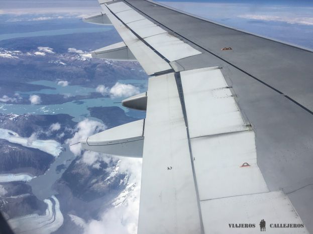 Glaciares en el vuelo de Puerto Montt a Punta Arenas