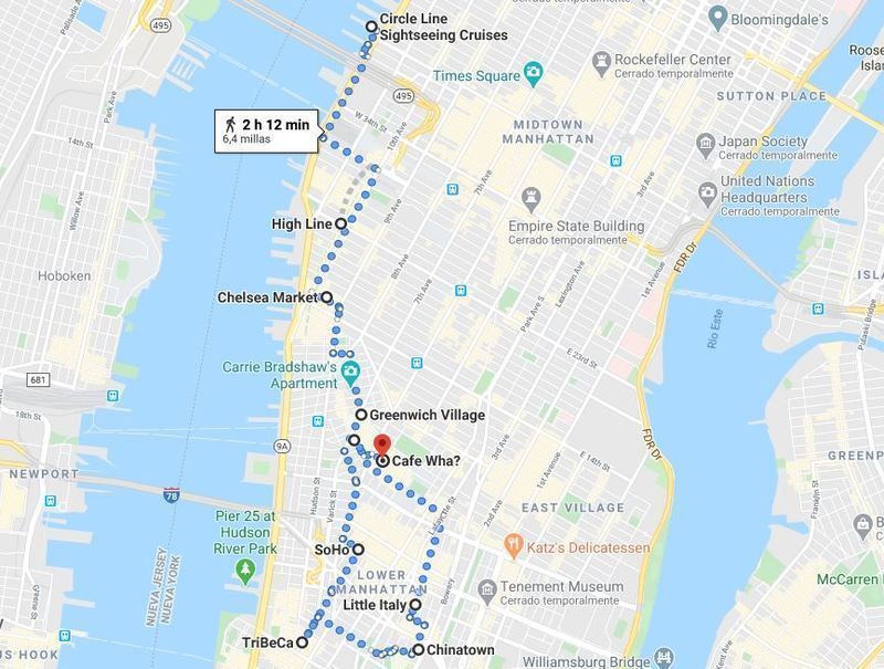 Mapa del cuarto día del Nueva York en una semana